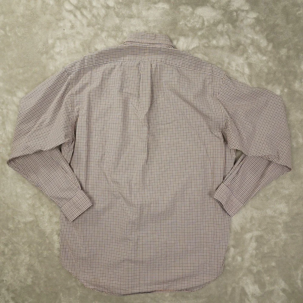 Ralph Lauren Blake Button Up Shirt Men's Medium Plaid Blue Orange Preppy